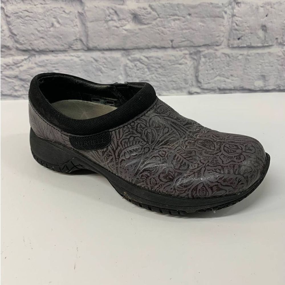 Merrell Encore Moc Pro Lab Charcoal‎ Slip on Clog Shoes Size 5